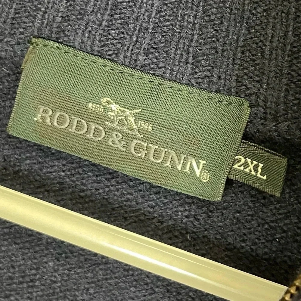 NEW Rodd & Gunn Wool Sweater Mens 2XL Navy Blue Pullover Quarter Zip NWOT